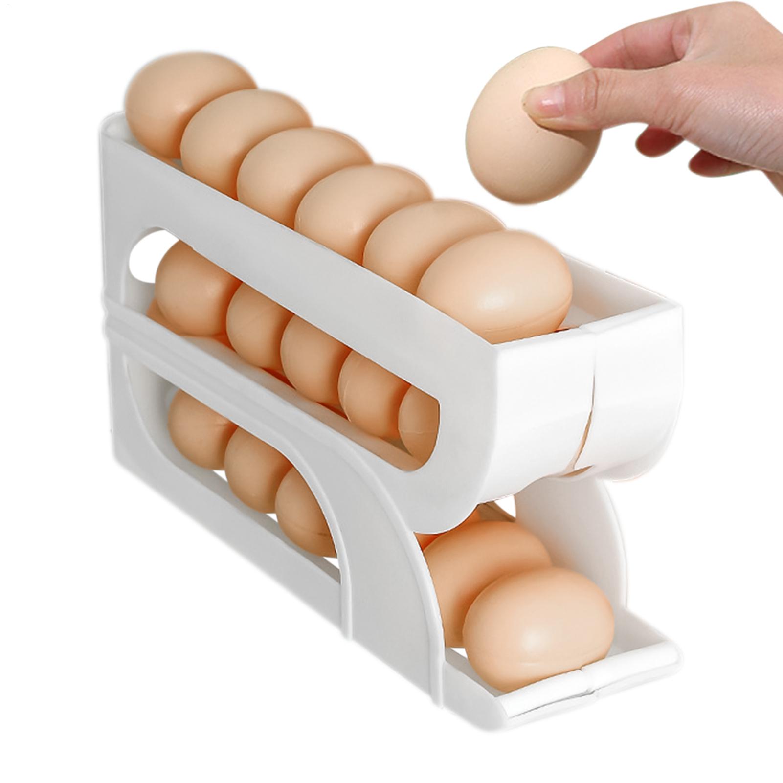 Food Storage Yellow - Egg Container for Refrigerator 3 Tiers