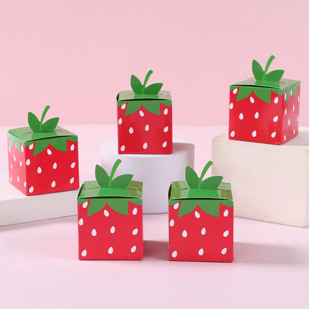Food Storage Baby - 10Pcs Sweet Fruit Strawberry Theme Paper