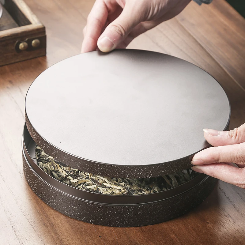 Food Storage Aluminum Containers - Creative Round Cake Shape Metal Tea