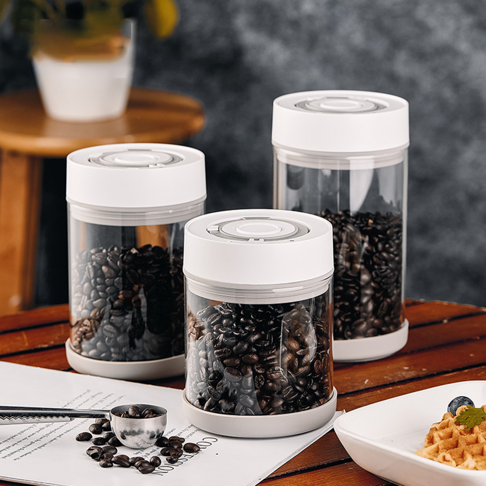Food Storage Jar Glass - Kitchen Moisture-proof Glass Coffee Bean Jar