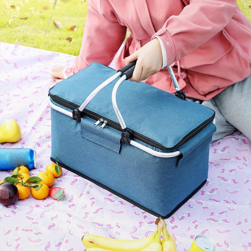 Food Storage Aluminum - Flat Foldable Oxford Picnic Basket With