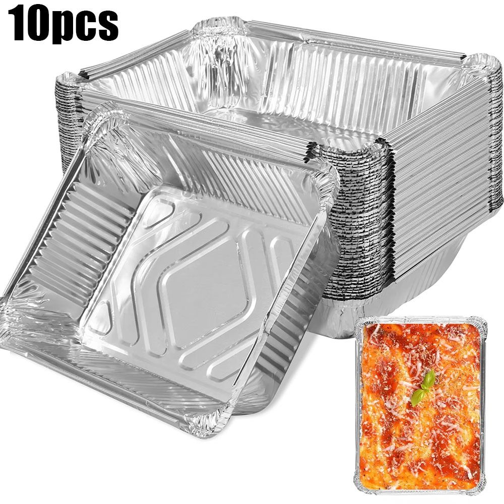 Food Storage Aluminum Containers - 10PCS Disposable Aluminum Foil Food Storage