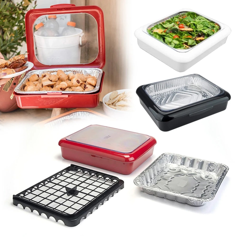 Food Storage Aluminum Containers - Aluminum Foil Carrier Pans with Lid