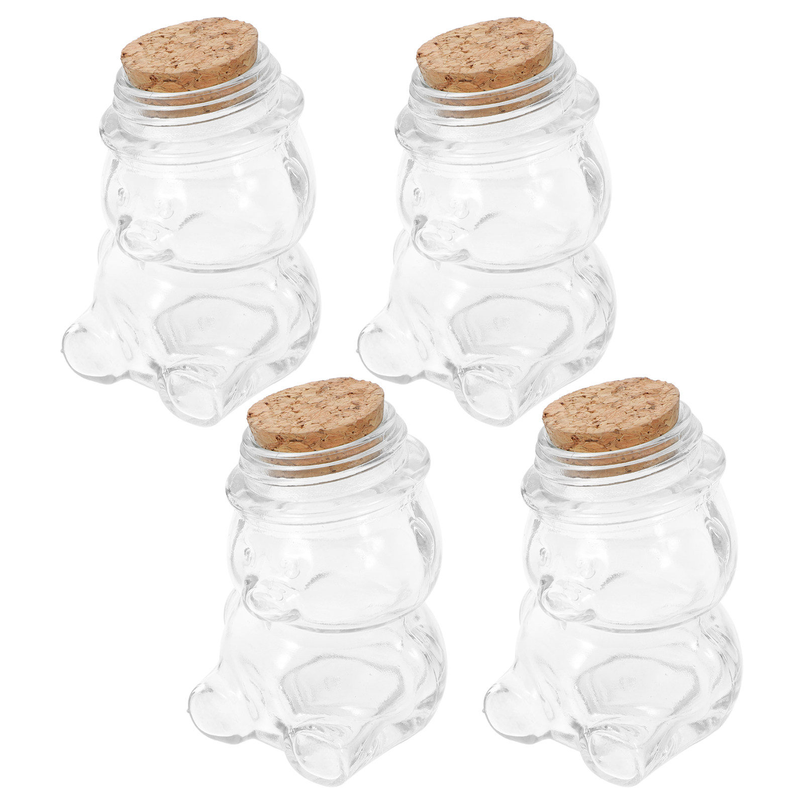 Food Storage Jar Glass - 4Pcs Glass Candy Jar Set Transparent