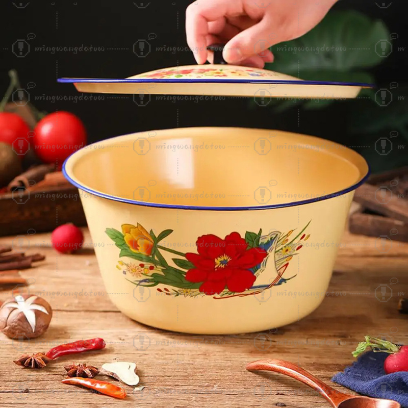 Food Storage Yellow - Food Storage Pot Enamel Basin Classic