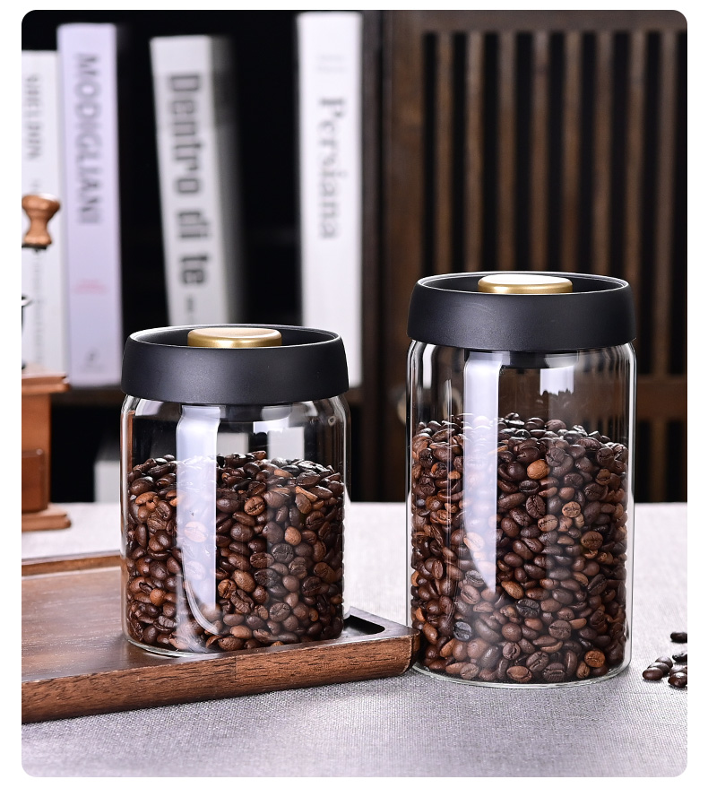 Coffee Bean Storage Jar, Vacuu - đánh giá và giá Food Storage Jar Glass
