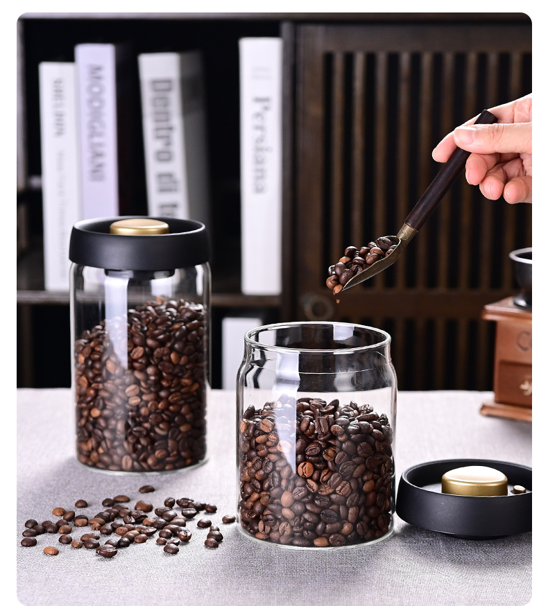 Coffee Bean Storage Jar, Vacuu - đánh giá và giá Food Storage Jar Glass