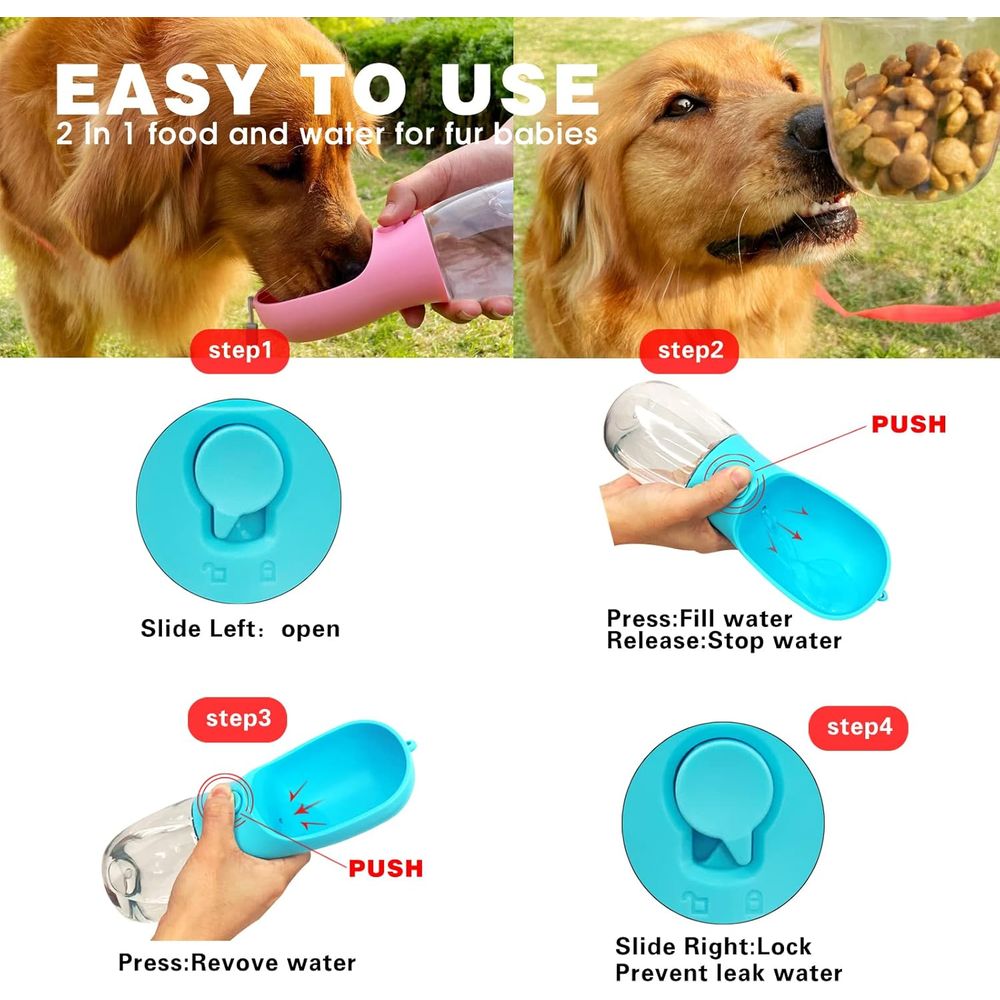 Dog Water Bottle with Food Con - đánh giá và giá Food Storage Essentials