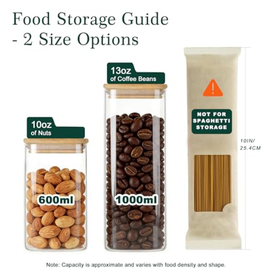 12-Pack Square Glass Storage J - đánh giá và giá Food Storage Jar Glass