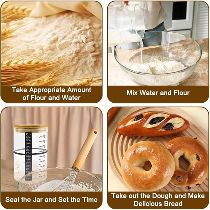 Sourdough Starter Jar Kit Sour - đánh giá và giá Food Storage Jar Glass
