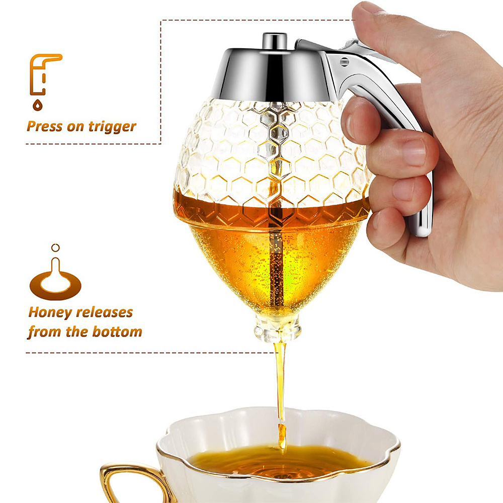 1pc No Drip Glass Honey Dispen - đánh giá và giá Condiment Squeeze Bottle