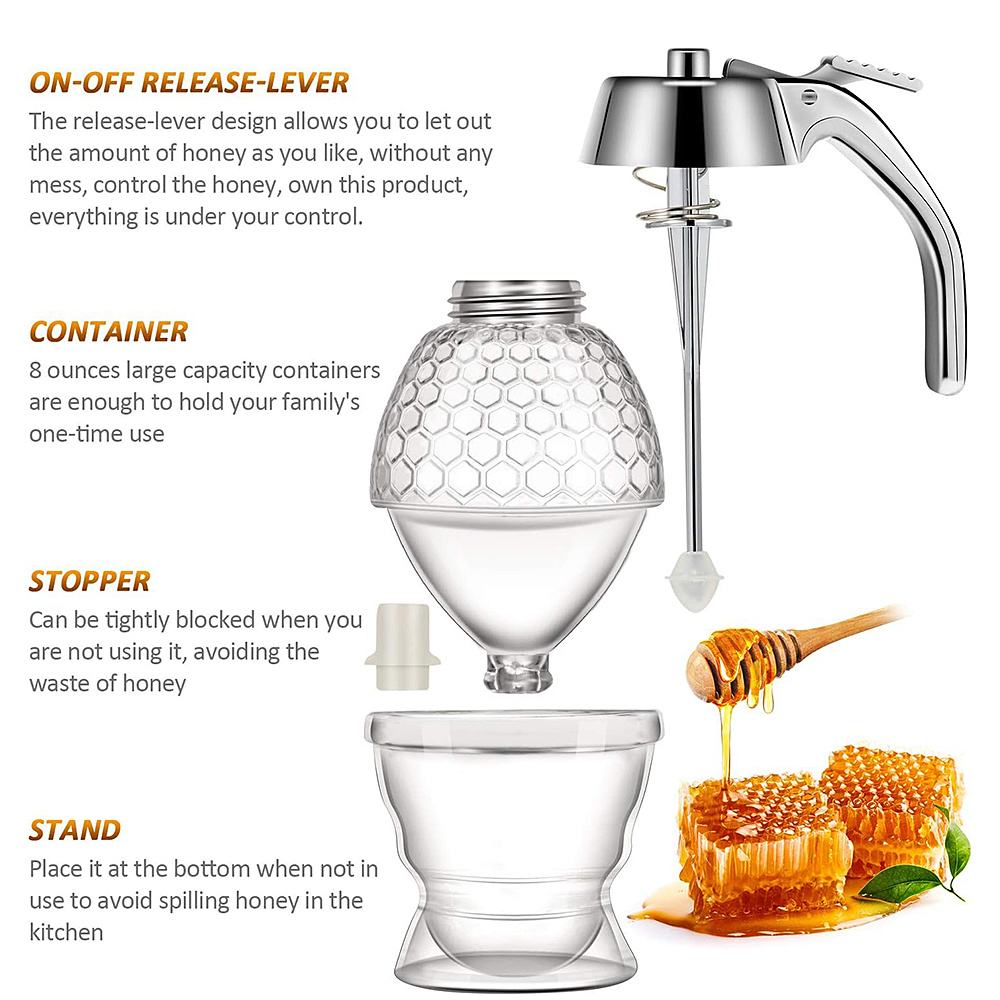 1pc No Drip Glass Honey Dispen - đánh giá và giá Condiment Squeeze Bottle