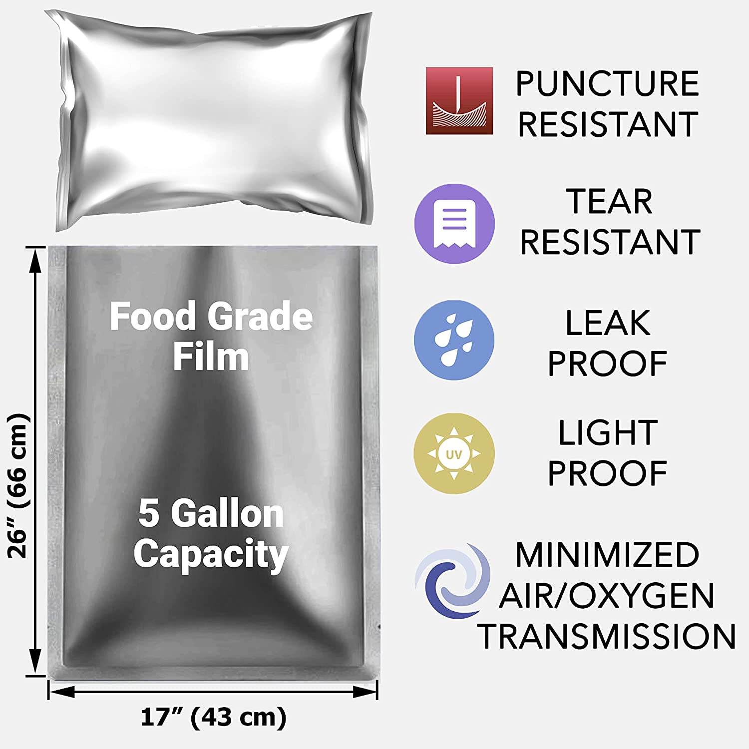 10 Gói 5 Gallon Mylar Túi Viền - đánh giá và giá Food Storage Aluminum