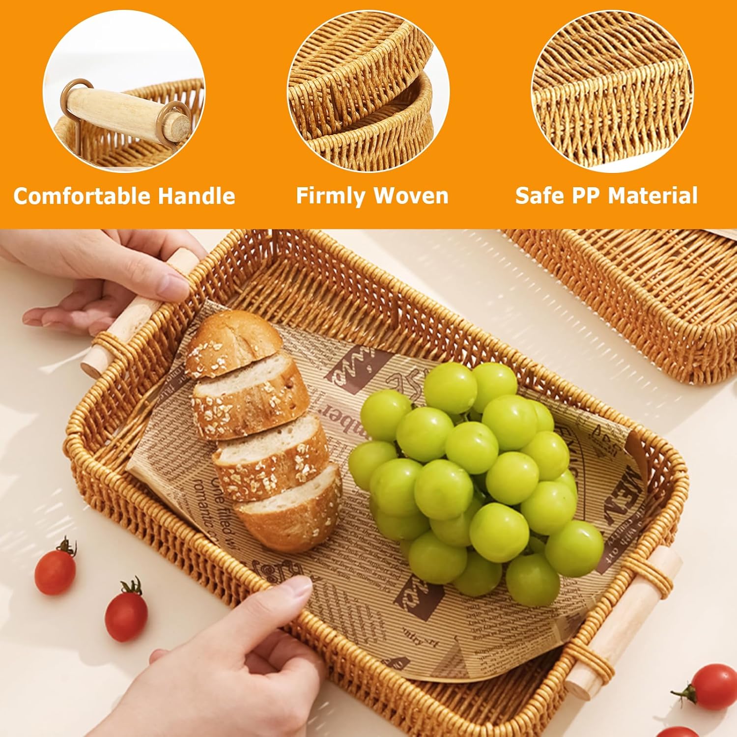 Wicker Tray Rectangular Rattan - đánh giá và giá Food Storage Essentials