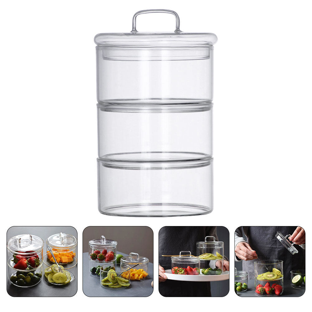 1Set Clear Glass Storage Bowl  - đánh giá và giá Food Storage Jar Glass