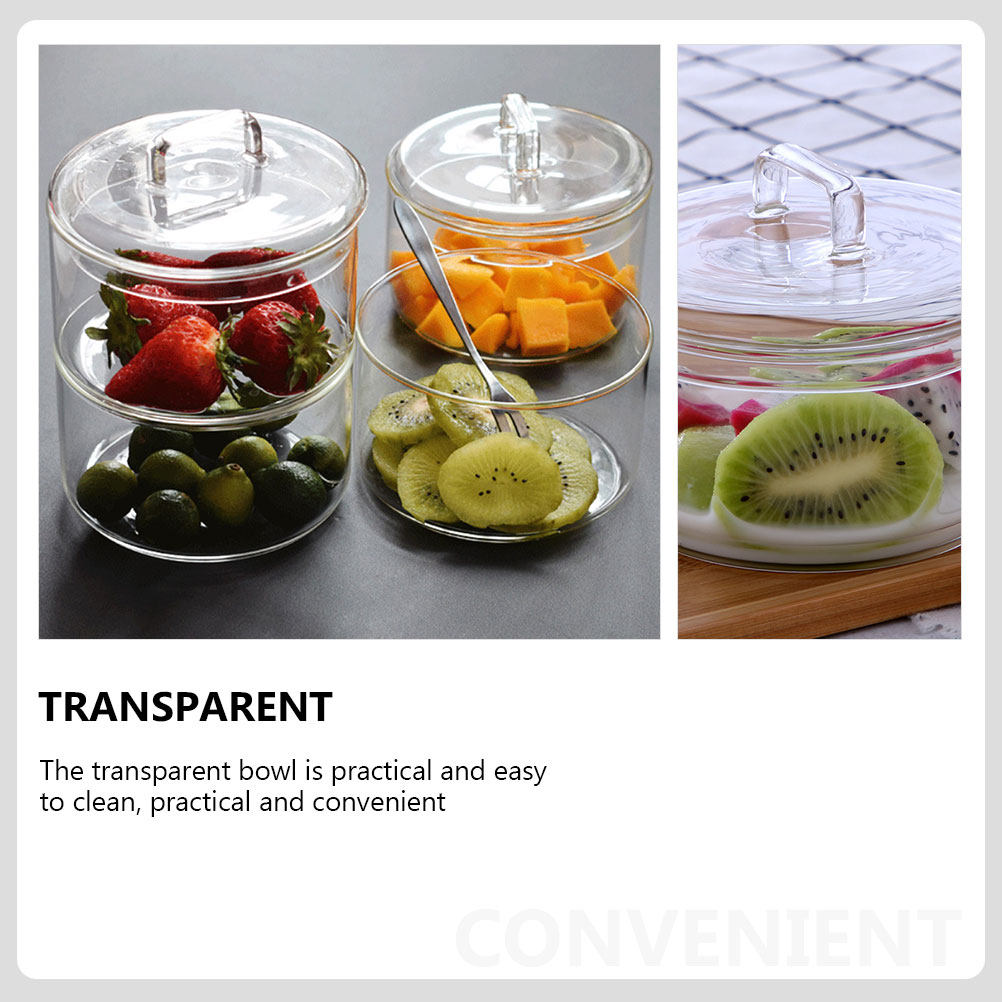 1Set Clear Glass Storage Bowl  - đánh giá và giá Food Storage Jar Glass