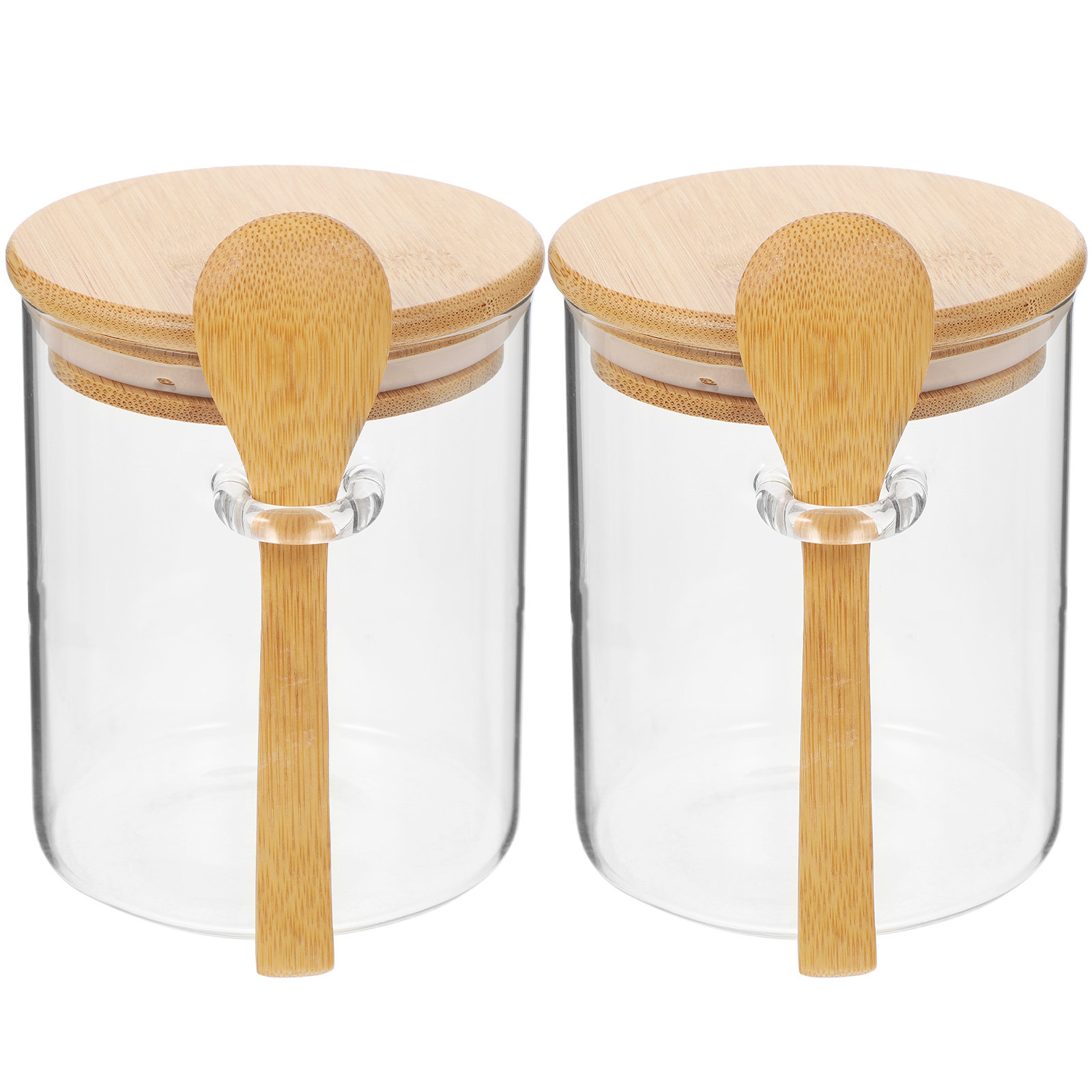 2 Pcs Flour Sugar Storage Cont - đánh giá và giá Food Storage Jar Glass