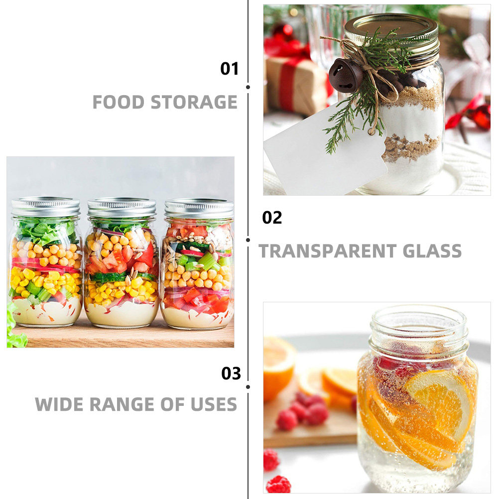 6Pcs Transparent Round Glass J - đánh giá và giá Food Storage Jar Glass