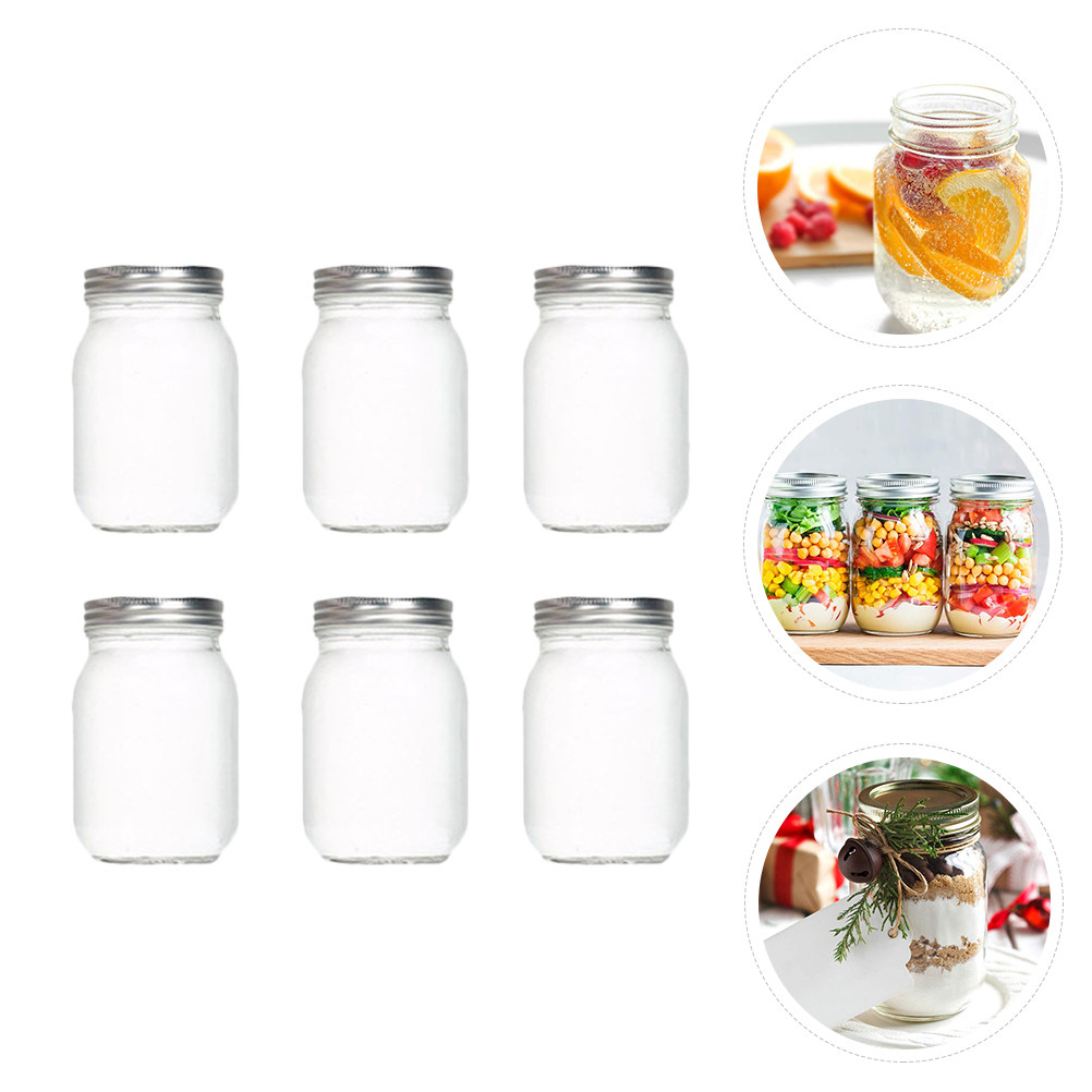 6Pcs Transparent Round Glass J - đánh giá và giá Food Storage Jar Glass