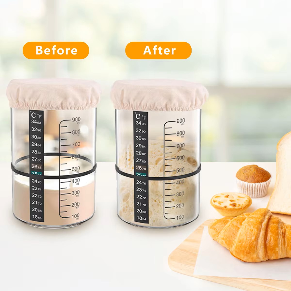 1500/900ml Sourdough Starter J - đánh giá và giá Food Storage Jar Glass