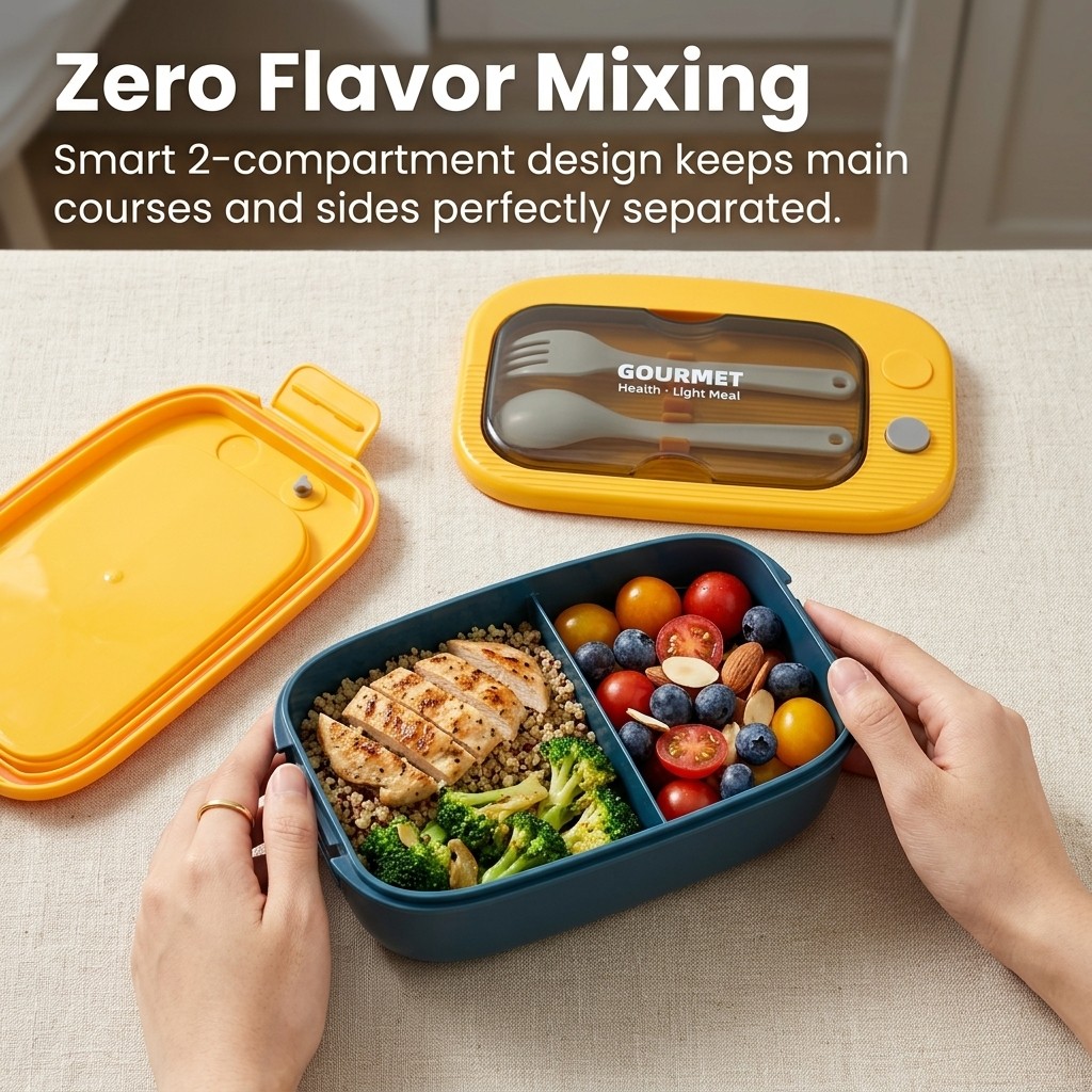 Plastic Bento Lunch Box 2 Comp - đánh giá và giá Food Storage 30 Years