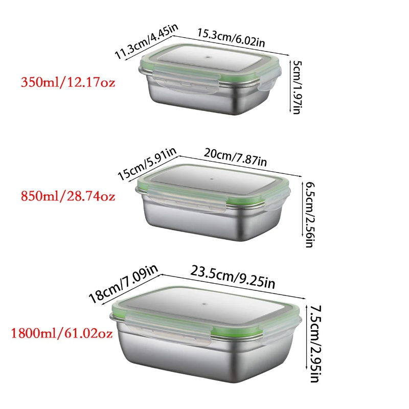 304 Stainless Steel Lunch Box  - đánh giá và giá Food Storage Quart
