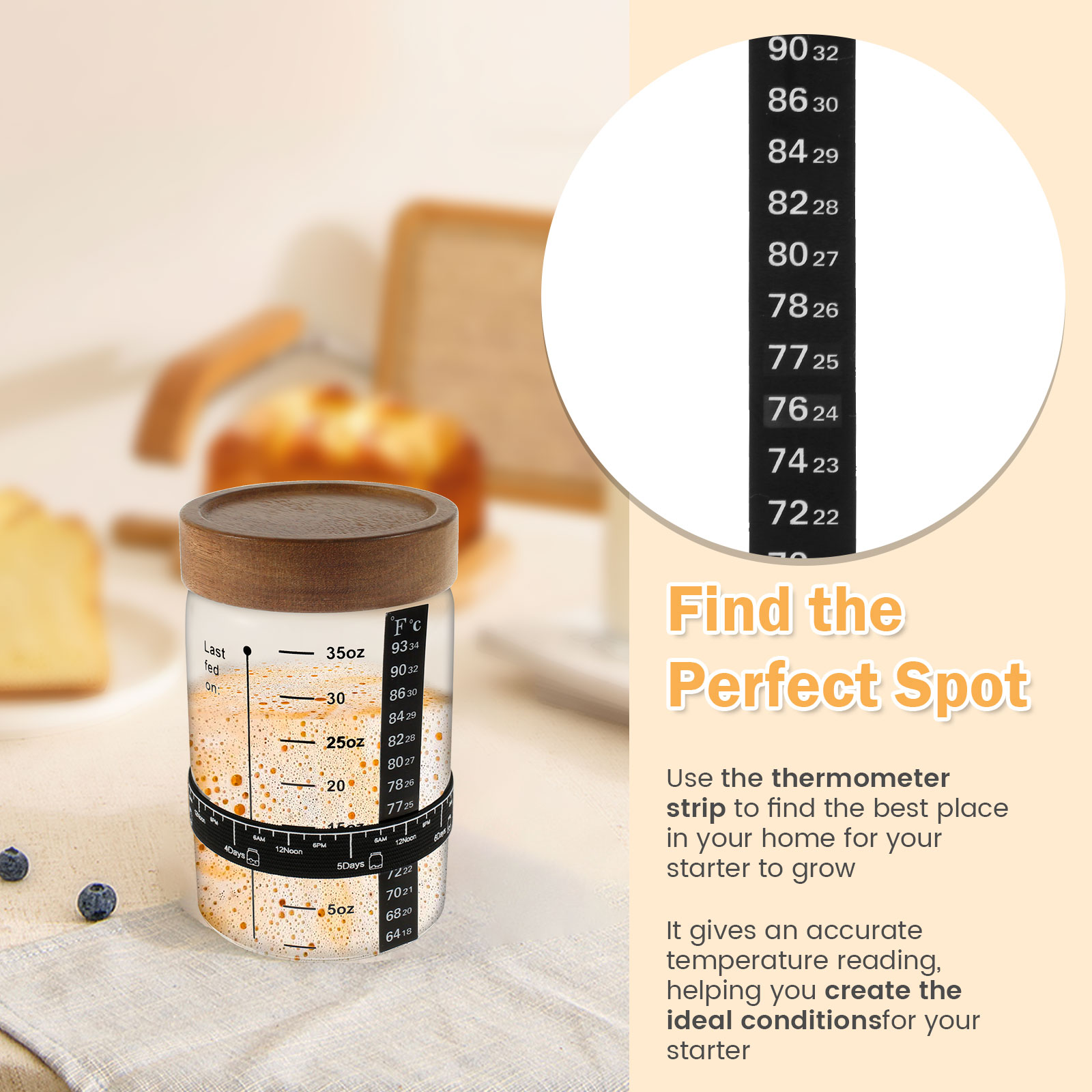 Sourdough Starter Jar Kit 1000 - đánh giá và giá Food Storage Jar Glass