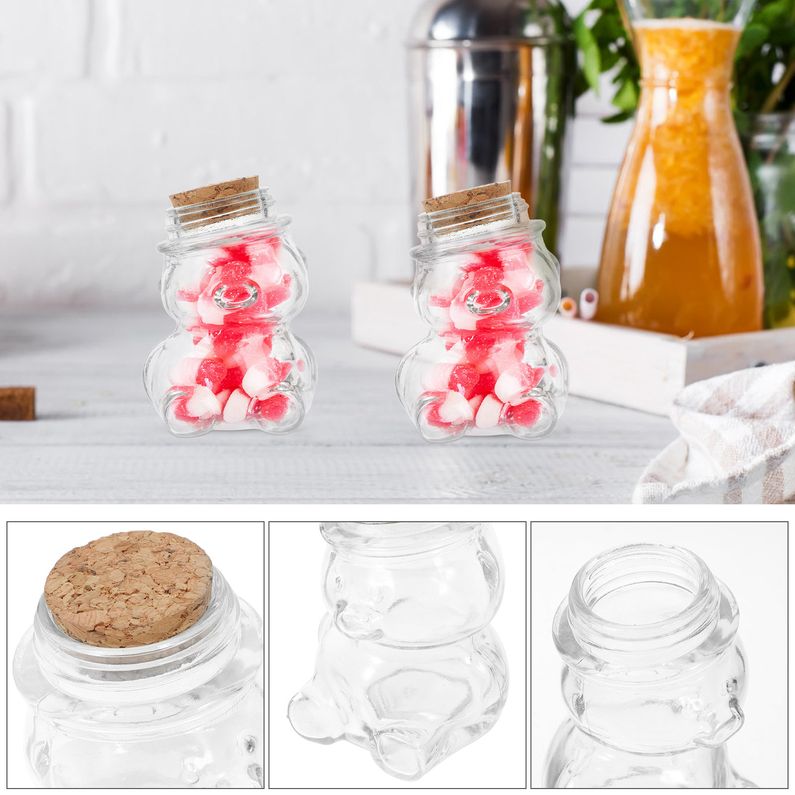 4Pcs Glass Candy Jar Set Trans - đánh giá và giá Food Storage Jar Glass