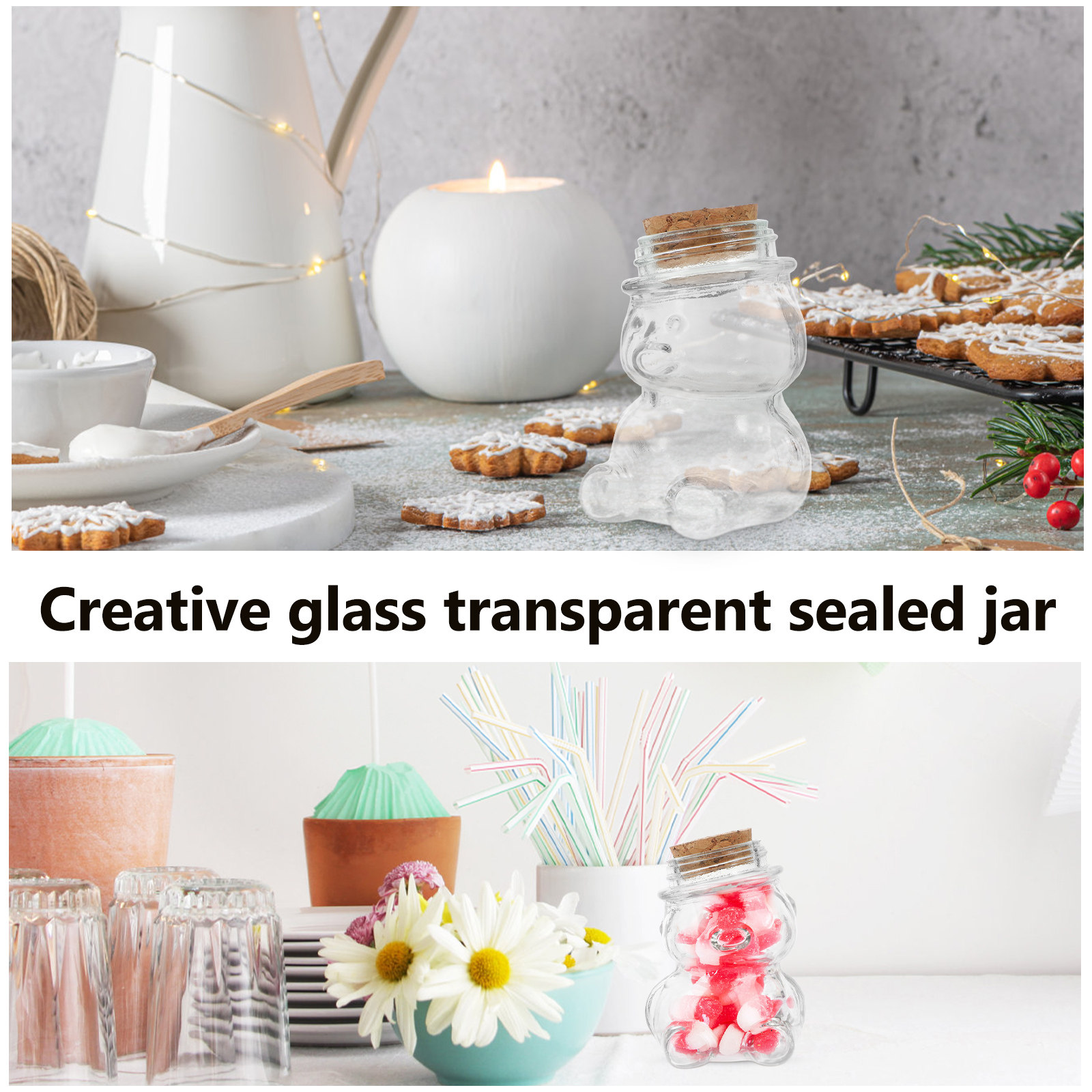 4Pcs Glass Candy Jar Set Trans - đánh giá và giá Food Storage Jar Glass