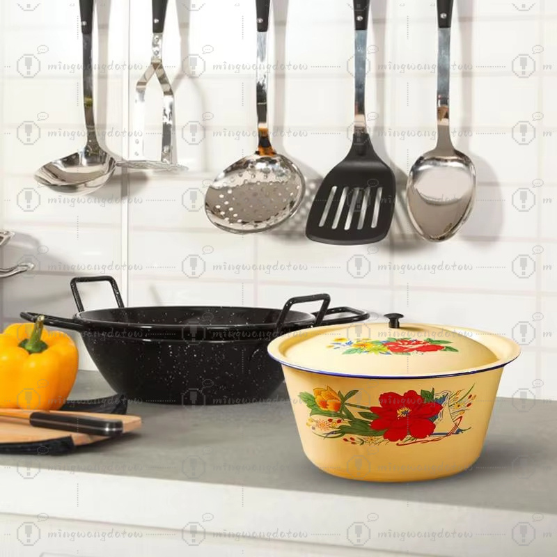 Food Storage Pot Enamel Basin  - đánh giá và giá Food Storage Yellow