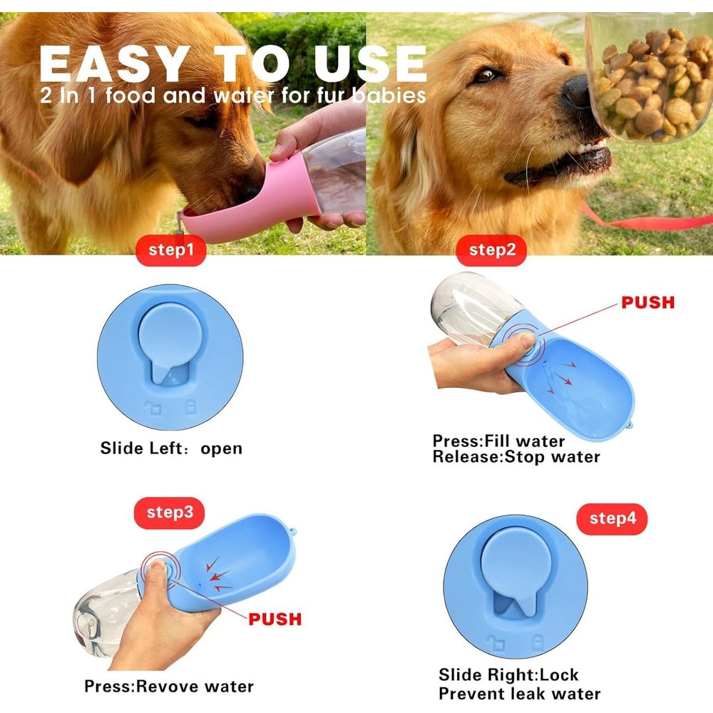 Dog Water Bottle with Food Con - đánh giá và giá Food Storage Essentials